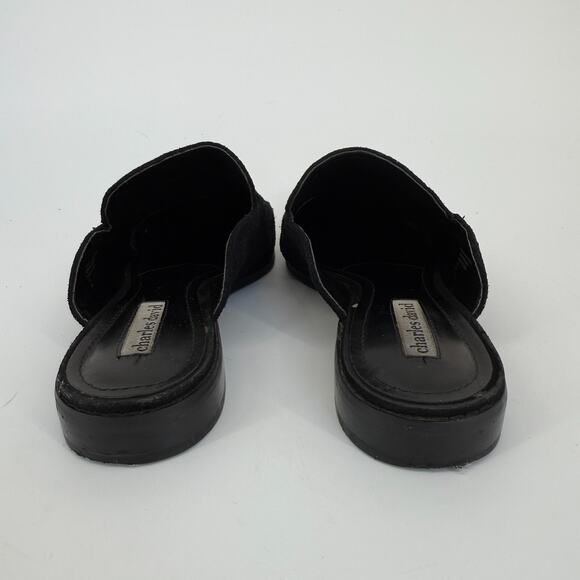 Vtg Charles David Mule Slides Size 8.5 Retro Suede Paisley 90s Regency Victorian - Picture 4 of 8